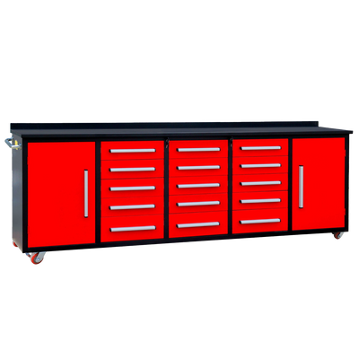 Chery Industrial 10 ft — 15-Drawer Mobile Workbench on Wheels
