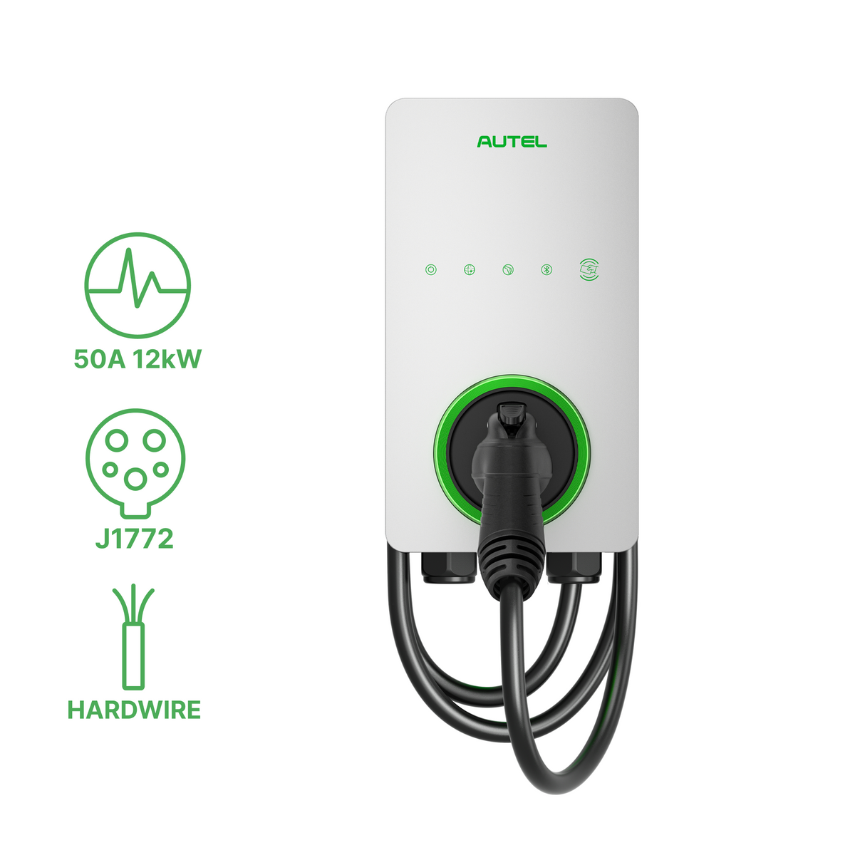 Autel AC Lite Home 50A hardwired EV charger with 25 ft cable and J1772 connector