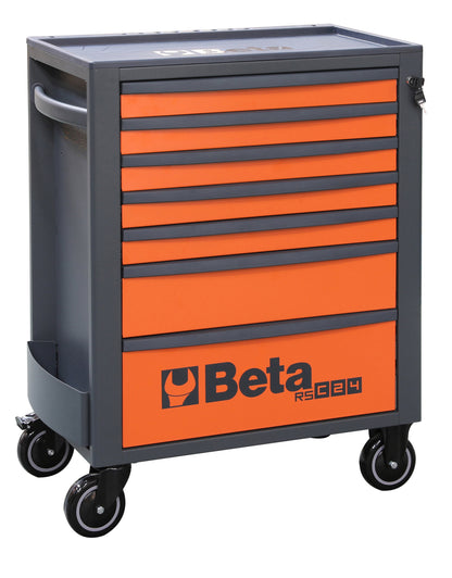 Beta RSC24 seven-drawer rolling tool cabinet in orange, the mid-size drawer configuration