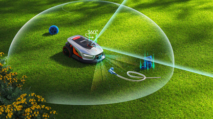 Sunseeker X4 scanning its surroundings with 360 degree 3D LiDAR and Vision AI