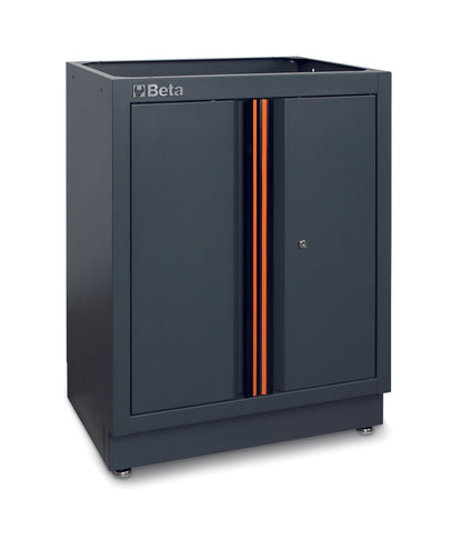 C45PRO two-door floor cabinet module with a keyed lock and adjustable levelling feet