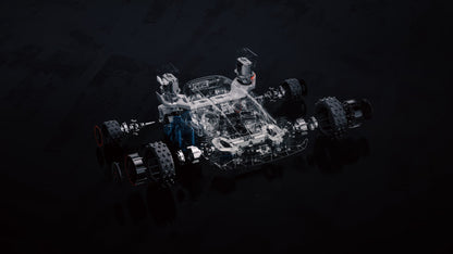 Sunseeker X9 Plus chassis showing four-wheel drive and suspension