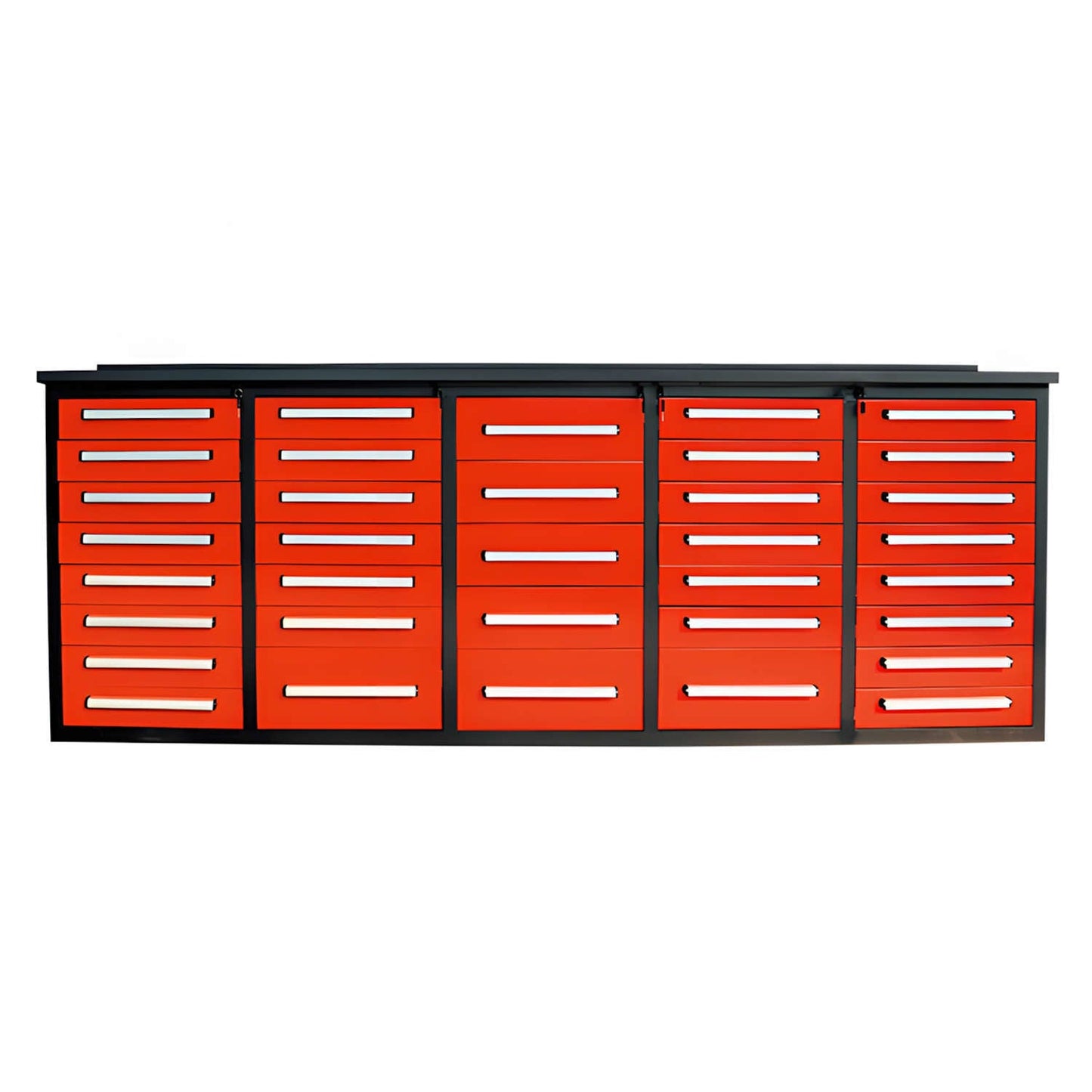 10 ft Steel Workbench Cabinet, 35 Drawer Garage Tool Storage System