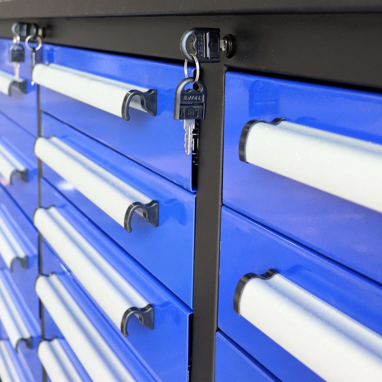 10 ft Steel Workbench Cabinet, 35 Drawer Garage Tool Storage System