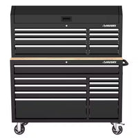 Modular Tool Storage 52 In. W Standard Duty Black Mobile Workbench Cabinet with 8-Drawer Top Tool Chest