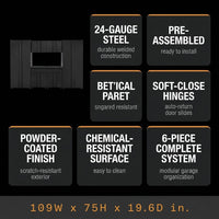 6-Piece Regular Duty Welded Steel Garage Storage System in Black (109 In. W X 75 In. H X 19.6 In. D) — Results & Stats