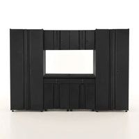 6-Piece Regular Duty Welded Steel Garage Storage System in Black (109 In. W X 75 In. H X 19.6 In. D) — Studio Shot