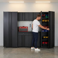 6-Piece Regular Duty Welded Steel Garage Storage System in Black (109 In. W X 75 In. H X 19.6 In. D) — Lifestyle