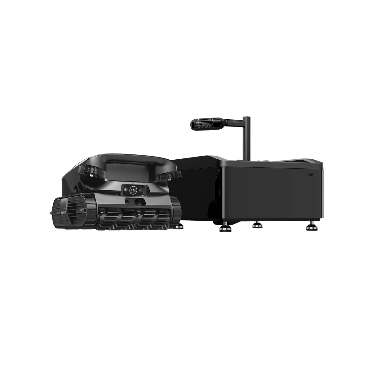 Beatbot AquaSense X beside its base station, side view