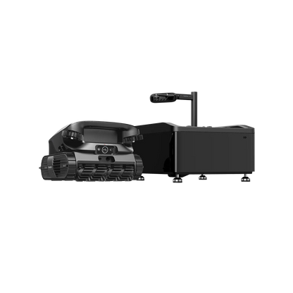 Beatbot AquaSense X beside its base station, side view