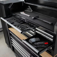 Modular Tool Storage 52 In. W Standard Duty Black Mobile Workbench Cabinet with 8-Drawer Top Tool Chest