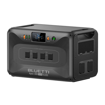 BLUETTI Apex 300 home battery backup, three-quarter view