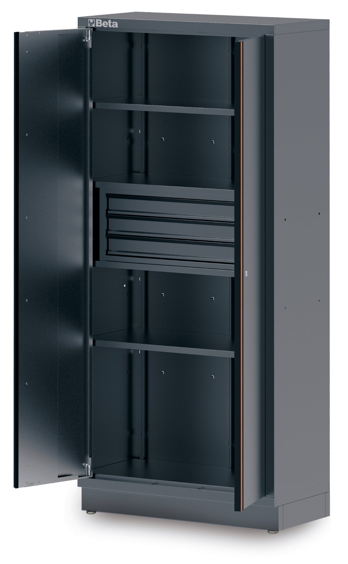 Beta C45PRO 2.0 AS2/3C — Sheet metal two-door tool cabinet with 3 drawers and bracket — Beta product photography
