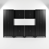 Garage Storage System Built for Organization, Welded Steel Construction, Pre-Assembled, 6-Piece Set — Studio Shot