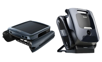 Two views of the Beatbot AquaSense 2 Ultra robotic pool cleaner