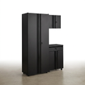 Garage Storage System Built for Heavy Duty Organization, 21-Gauge Steel, 3-Piece Cabinet Set, Black Finish