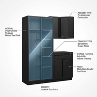 Regular Duty Welded 54.5 In. W X 75 In. H X 19.6 In. D 21-Gauge Steel 3-Piece Garage Storage System in Black — How It Works