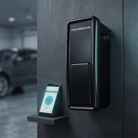 Smart Garage Door Opener - Wall Mounted - Myq Smartphone Controlled - Ultra Quiet Space Saving Direct Drive, Model RJO20, Black — Studio Shot