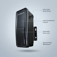 Smart Garage Door Opener - Wall Mounted - Myq Smartphone Controlled - Ultra Quiet Space Saving Direct Drive, Model RJO20, Black — infographic