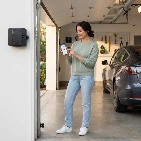 Smart Garage Door Opener Built for Space Saving, Wall Mount Design, MyQ Smartphone Control, Ultra Quiet Drive
