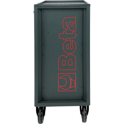 Side panel of the red RSC24 cabinet in the 5924 bundle, grey steel with red Beta outline
