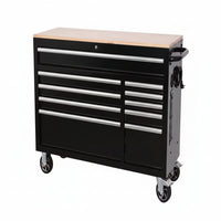 Modular Tool Storage 52 In. W Standard Duty Black Mobile Workbench Cabinet with 8-Drawer Top Tool Chest