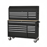 Modular Tool Storage 52 In. W Standard Duty Black Mobile Workbench Cabinet with 8-Drawer Top Tool Chest