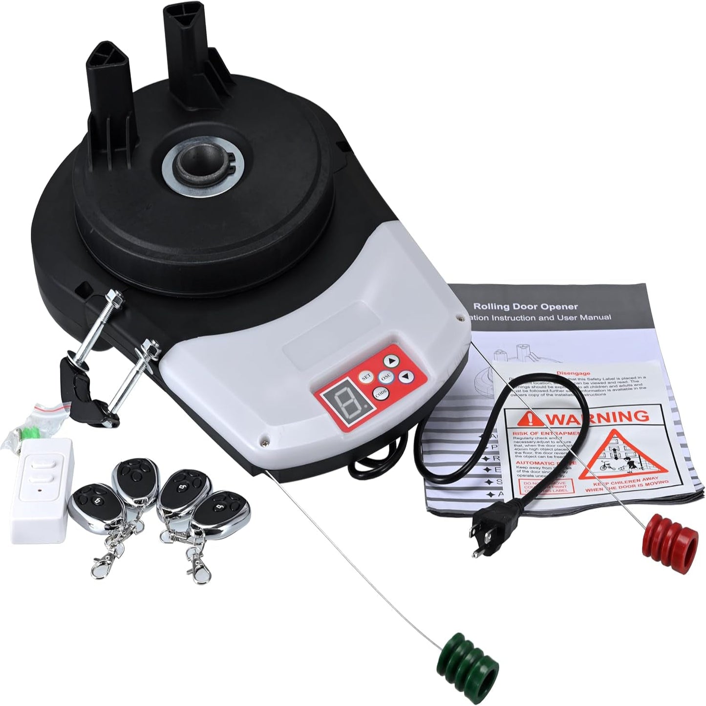Automatic Roll up Door Opener,Commerial Garage Roller Door Opener with 4 Remote Powerful 1000N Motor 22M² Rolling OZ