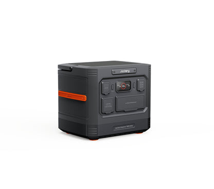 Jackery Explorer 1500 Ultra shown from a front-right angle highlighting the port panel and display