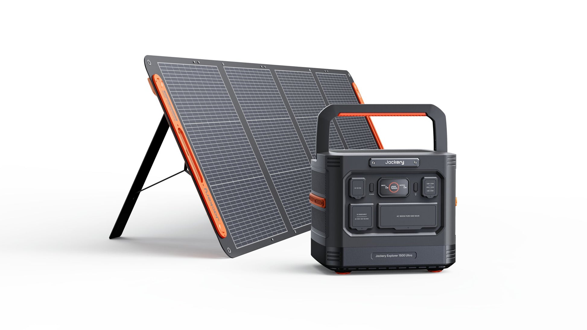 Jackery Explorer 1500 Ultra paired with a 200W foldable solar panel for off-grid charging