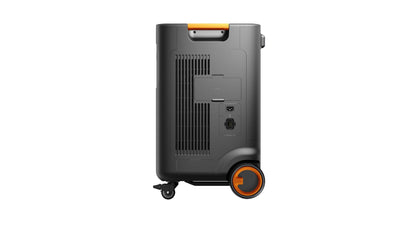 Side panel detail of Explorer 5000 Plus showing AC 100-120V inlet and DC expansion port