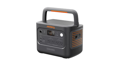 HomePower 2000 Plus v2 power station angled right-rear view showing AC charging input port on side panel