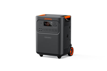Three-quarter angle view of HomePower 3600 Plus on wheels showing side vent and handle
