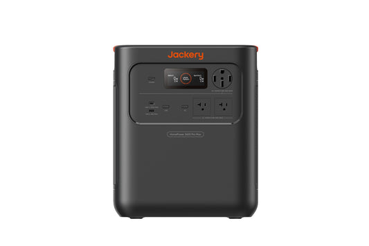 Front view of HomePower 3600 Pro Max power station showing display and US AC outlets