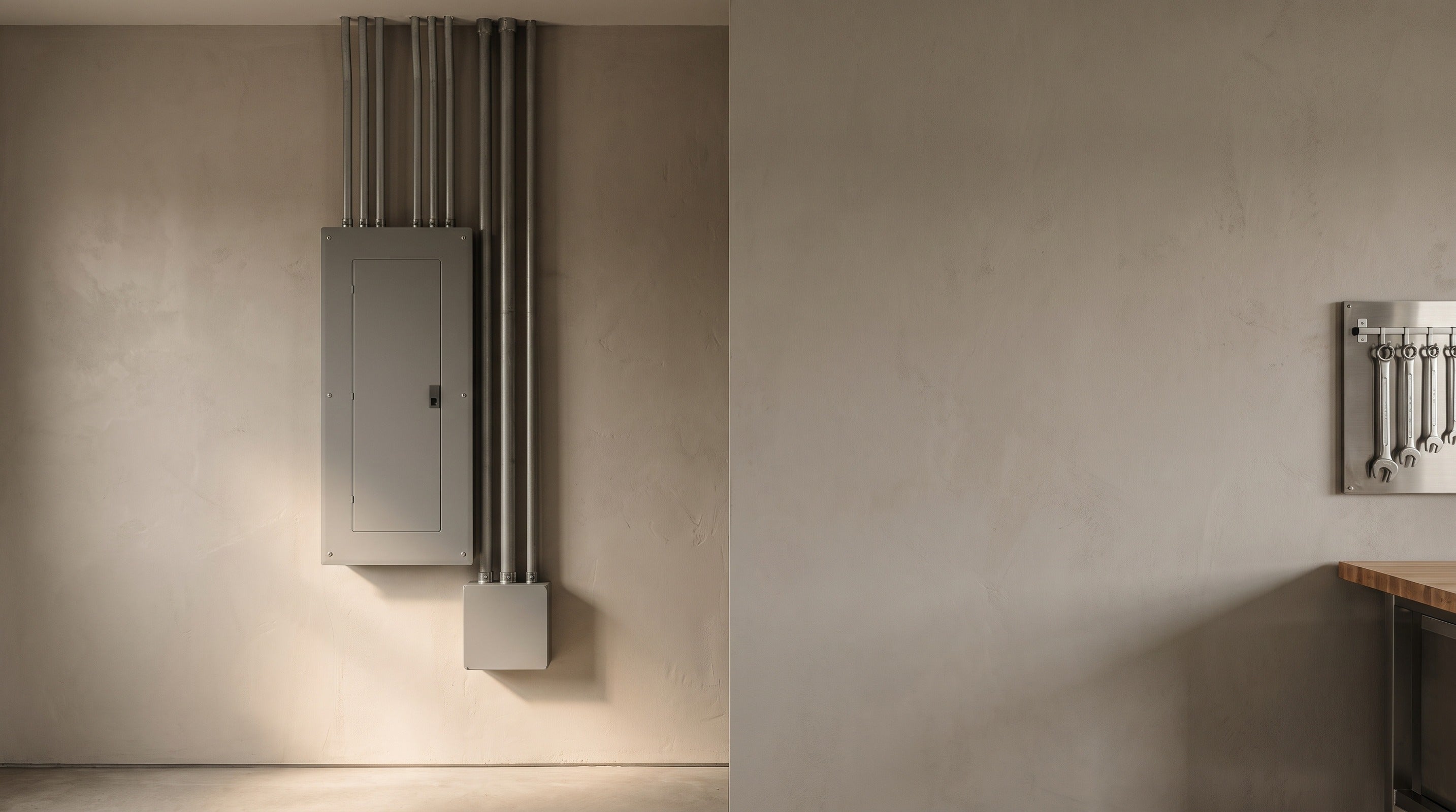 Home resilience and power — EV charger and backup power in a finished garage
